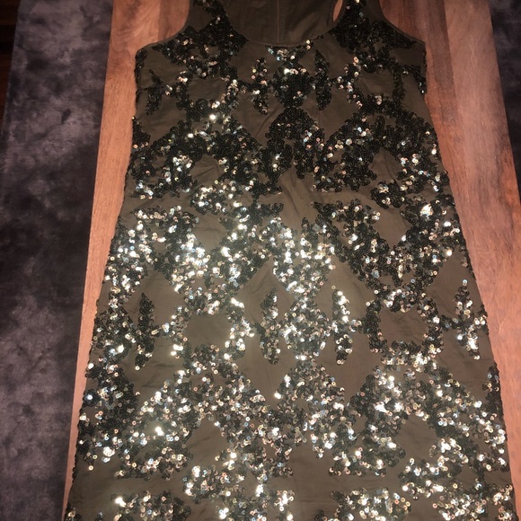 J. Crew Iridescent Sequin Dress in Forest Green - Picture 6 of 8